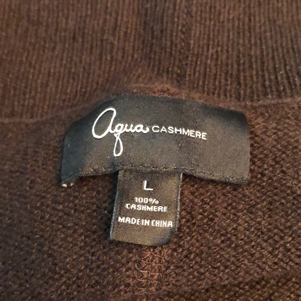 Bloomingdales Aqua XL brown cashmere cardigan